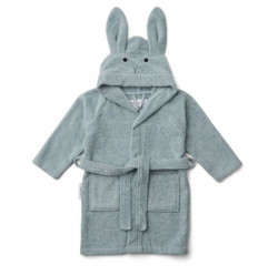 LILY BATHROBE RABBIT SEA BLUE 5-6Y 202