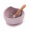 B-SUCTION BOWL SILICONE & SPOON ROZE 25