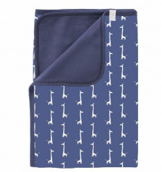 BLANKET COT/VELOURS 80X100 GIRAF BLUE 21