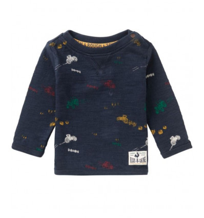 B T-SHIRT LS RIETBRON AOP DARK SAPPHIRE