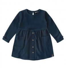 NAVY WAFFLE BUTTON DRESS NAVY 62/68 201