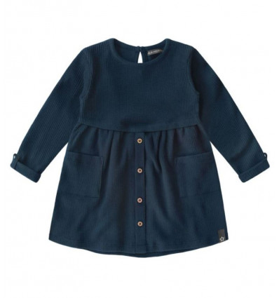 NAVY WAFFLE BUTTON DRESS NAVY 62/68 201