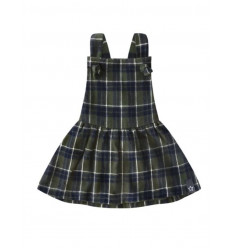 CHECKS DUNGAREE DRESS DESK GREEN 201