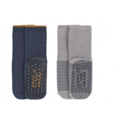 ANTI-SLIP SOCK 2P BLUE/GREY 19-22 25