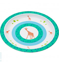 PLATE WILDLIFE GIRAFFE BLUE / GREEN 5