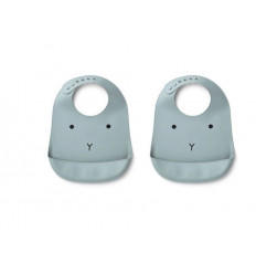 TILDA SILICONE BIB RABBIT SEA BLUE 21