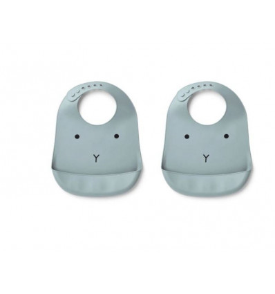 TILDA SILICONE BIB RABBIT SEA BLUE 21