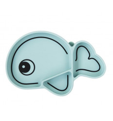 SILICONE STICK&STAY PLATE WALLY BLUE 25