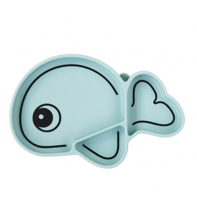 SILICONE STICK&STAY PLATE WALLY BLUE 25
