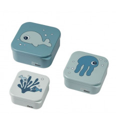 SNACK BOX SET 3 PCS SEA FRIENDS BLUE 241
