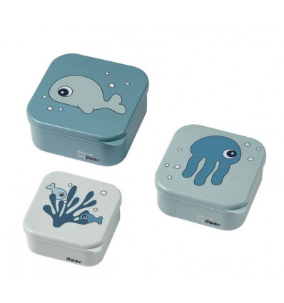 SNACK BOX SET 3 PCS SEA FRIENDS BLUE 241