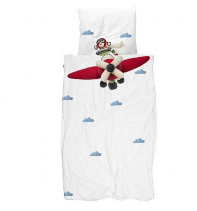 OVERTREK BED 140X220 AIRPLANE MONKEY