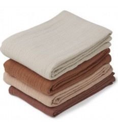LEON MUSLIN CLOTH 4 PACK ROS MIX 4PC 202