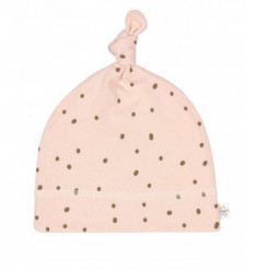 BEANIE DOTS PINK 50/56 0-2M 24
