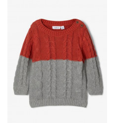 NBMOVENNE LS KNIT BURNTBRICK 68 201