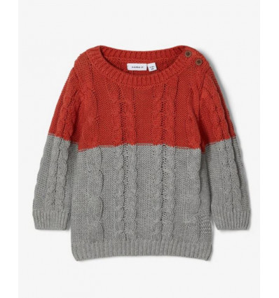 NBMOVENNE LS KNIT BURNTBRICK 68 201