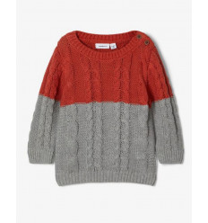 NBMOVENNE LS KNIT BURNTBRICK 56 201