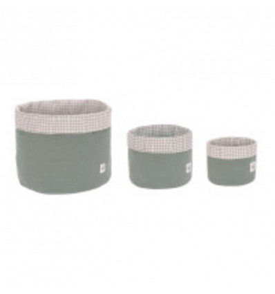 STORAGE BASKET SET 3P MUSLIN ANTHR 231