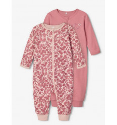 NBFNIGHTSUIT 2P ZIP DUSTY ROSE 201
