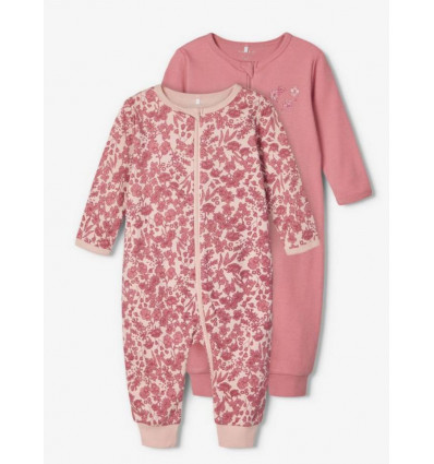NBFNIGHTSUIT 2P ZIP DUSTY ROSE 201