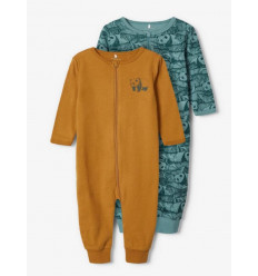 NBMNIGHTSUIT 2P ZIP TRELLIS ANIMAL 201