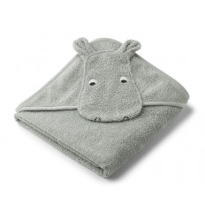 ALBERT HOODED TOWEL HIPPO DOVE BLUE 21