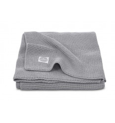 DEKEN 100X150CM BASIC KNIT STONE GRY 22
