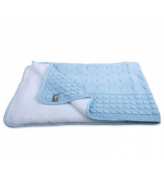 WIEGDEKEN TEDDY CABLE BABY BLAUW 231