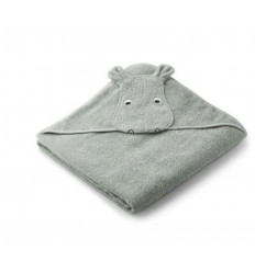 AUGUSTA HOODED TOWEL HIPPO DOVE BLUE 22