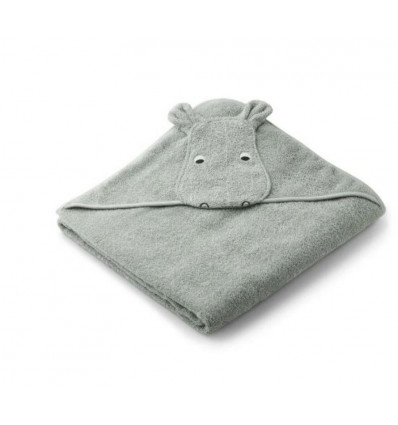 AUGUSTA HOODED TOWEL HIPPO DOVE BLUE 22