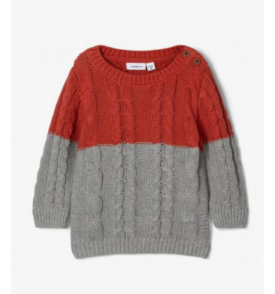 NBMOVENNE LS KNIT BURNTBRICK 74 201
