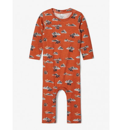 NBMOBERG LS BODYSUIT BURNTBRICK 68 201