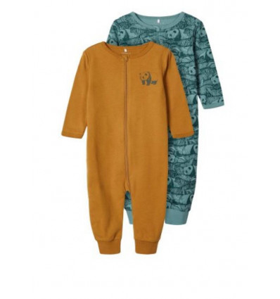NBMNIGHTSUIT 2P ZIP TRELLIS ANIMAL 201