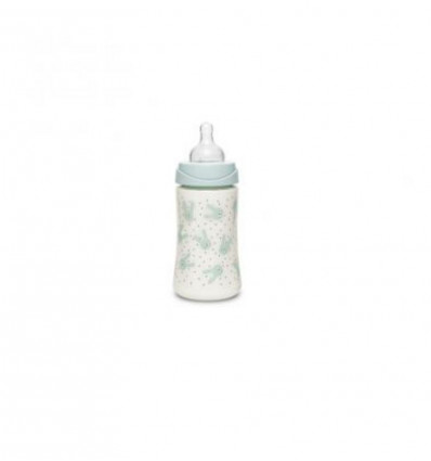 FLES PA SIL 3POS 270ML GREEN RABBITS 241