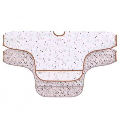 L SLV BIB 2P TINY FARMER GOOSE LILAC 251