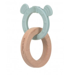 TEETHER 2IN1 WOOD/SIL LTL CHUMS DOG 231