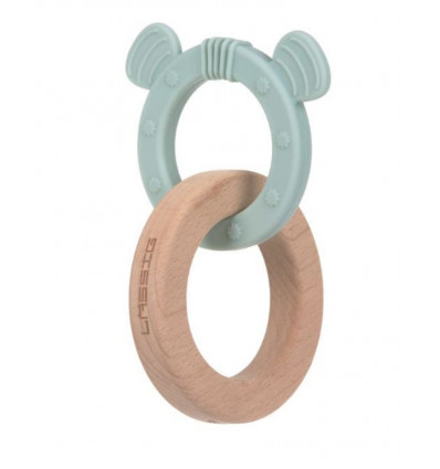 TEETHER 2IN1 WOOD/SIL LTL CHUMS DOG 231