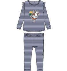 MEISJES PYJAMA BLAUW-IVOOR STREPEN 6M 21