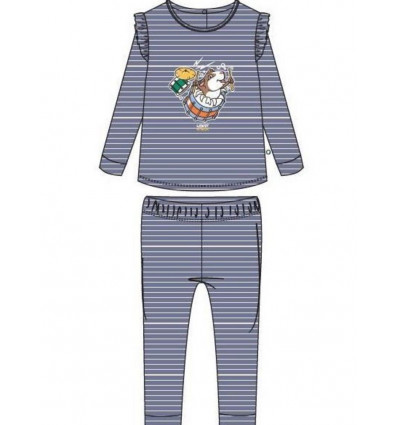 MEISJES PYJAMA BLAUW-IVOOR STREPEN 6M 21
