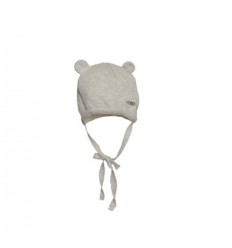 KNITTED BONNET TEDDY EARS 36 GREY 20