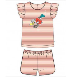 MEISJES PYJAMA ROZE-IVOOR STREPEN 6M 21