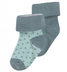 U SOCKS 2PACK DOT DARK GREEN 0-3M 21