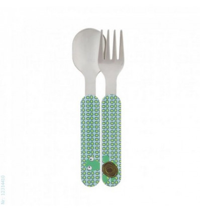 NAVY / SOFT MINT 9 CUTLERY STAINLESS S