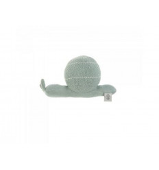 KNIT TOY RATTLE SNAIL GREEN 24