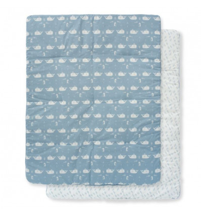 PLAYPEN BLANKET WHALE BLUE FOG 21