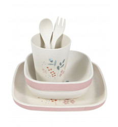 BAMBOE KINDERSERVIES FLOWER PINK5-6M 201