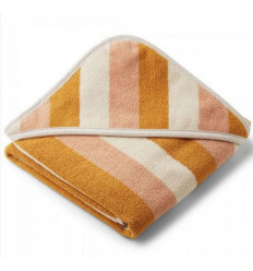 ALBA HOODED TOWEL Y/D STRIPE 202