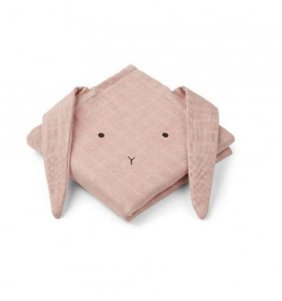 HANNAH MUSLIN RABBIT 2P RABBIT ROSE 21