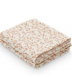MUSLIN CLOTH 2P CARAMEL LEAVES 21