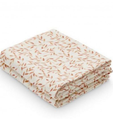 MUSLIN CLOTH 2P CARAMEL LEAVES 21